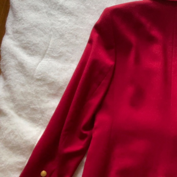 Talbots bright red wool jacket medium - Picture 2 of 16